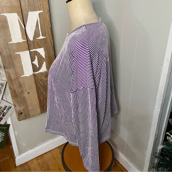 NWOT Zenana purple and white striped top - Picture 5 of 6